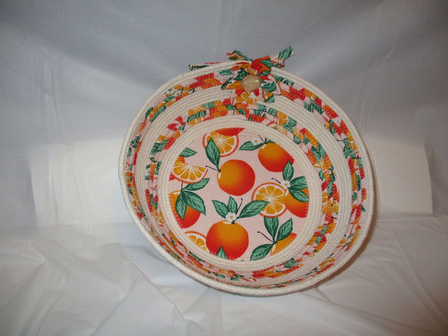 small orange rope bowl