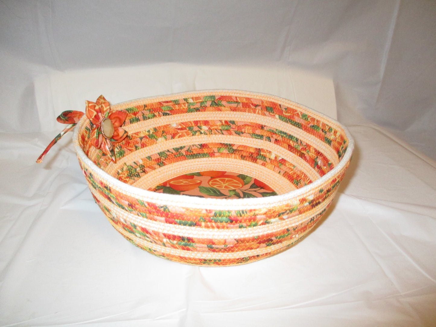 bright orange summer festive rope bowl