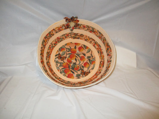 large peach rope bowl
